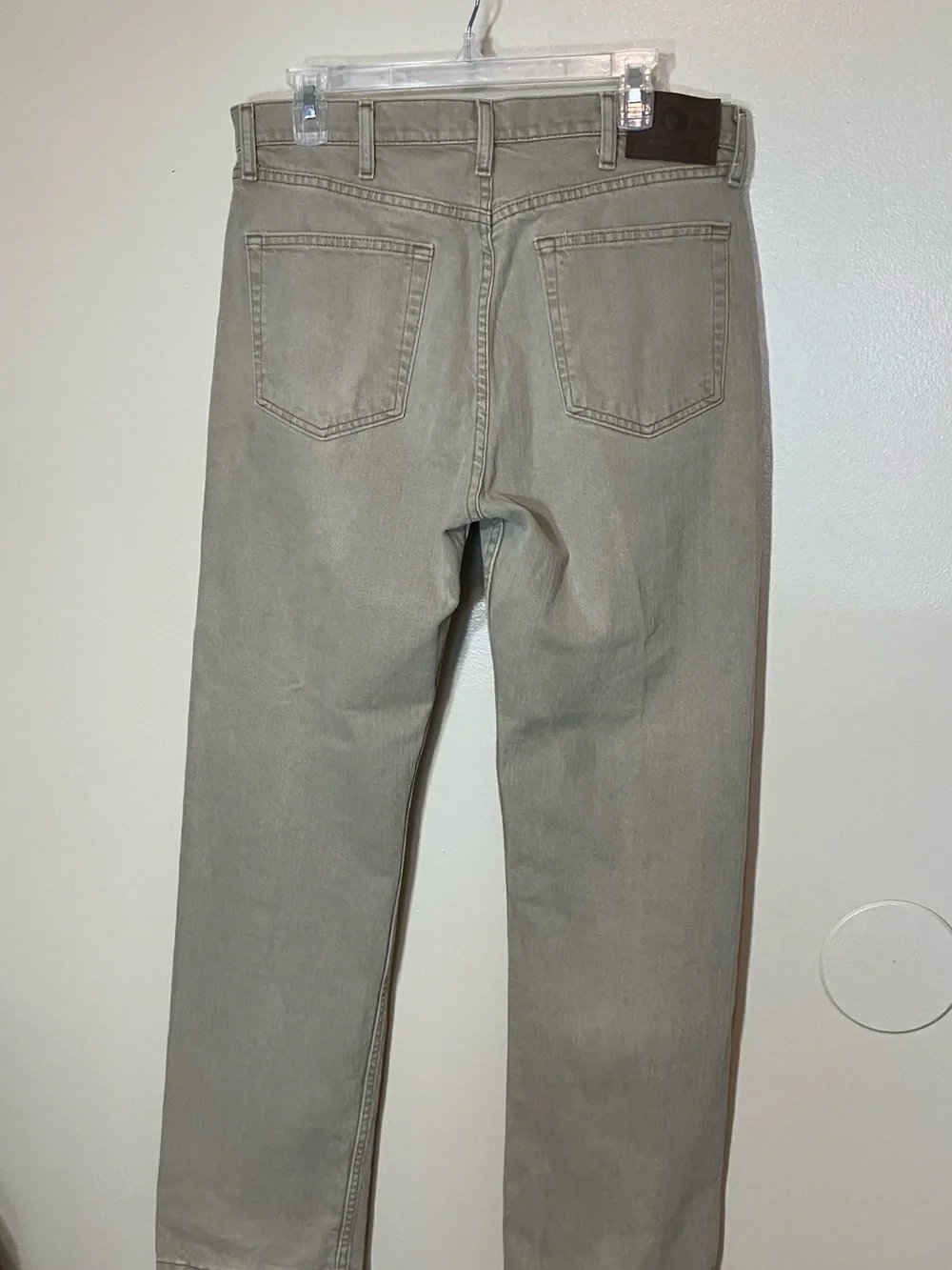 Wrangler Beige Straight-Leg Pants with Copper Button Detail